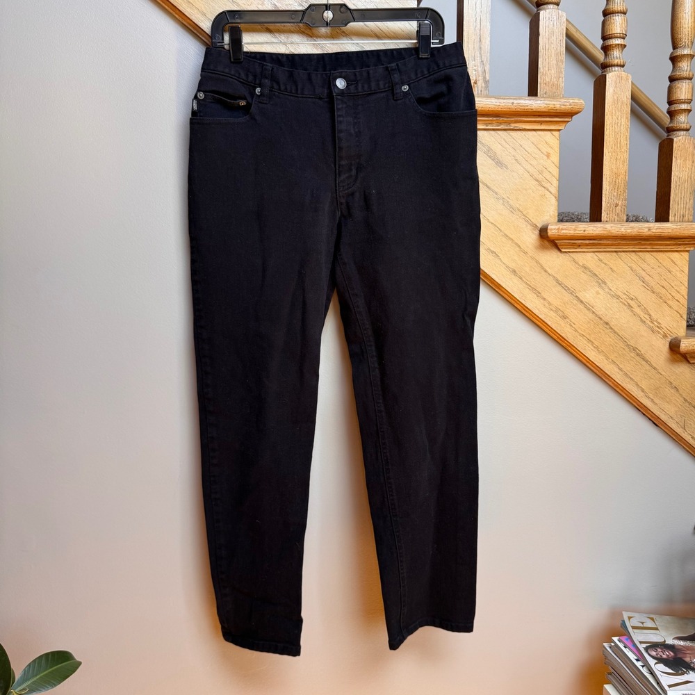 Lauren Ralph Lauren Jeans Co Black Straight Leg Denim Cropped Pants Womens 12P